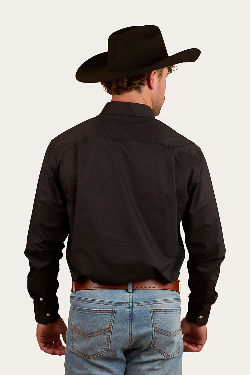 Heritage Mens Plain Dress Shirt - Black